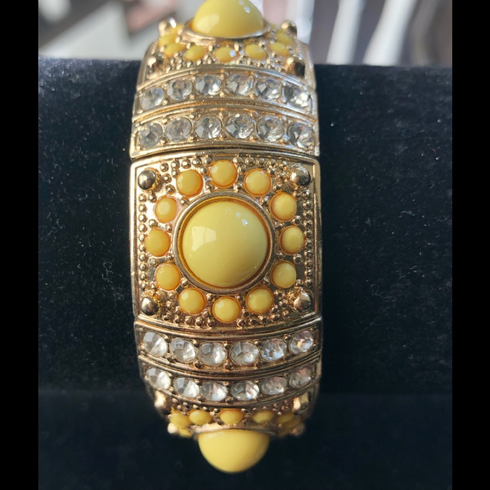 Natasha yellow stone and crystal bracelet